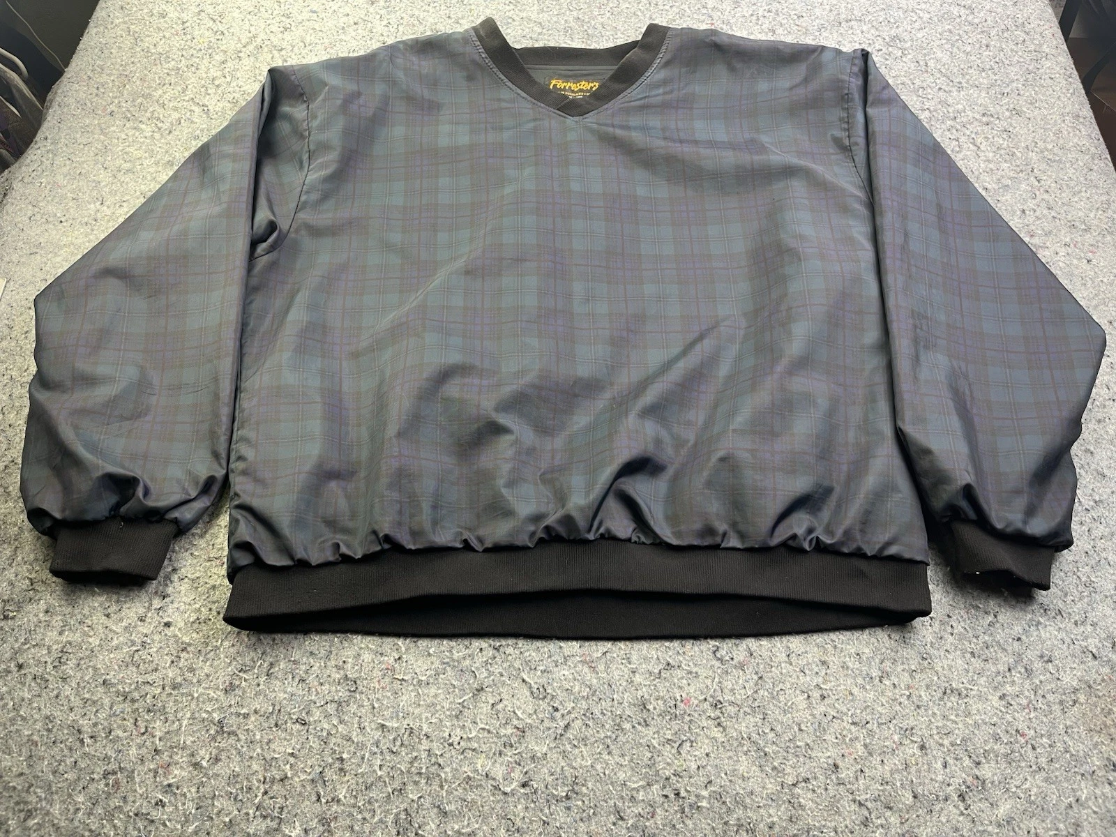 Vintage Forrester's Pullover Reversible Jacket Mens L Plaid Windbreaker USA