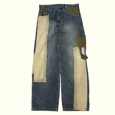 Jeans Homme Phat Farm W36 L34 Bleu/Crème Denim Bon État Baggy Normal Color - Photo 1/4