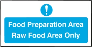 Food Safety Hygiene Raw Food Preperation Area Self Adhesive Vinyl Sticker