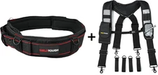1 PACK Tool Belt with D Ring and Strong Durable Double Metal Roller Buckle,Adjus