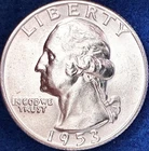 1953-D Washington Silver Quarter Ch BU++