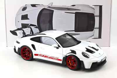 1/12 Porsche 911 992 GT3 RS 2022 White Red Diecast Model Car by