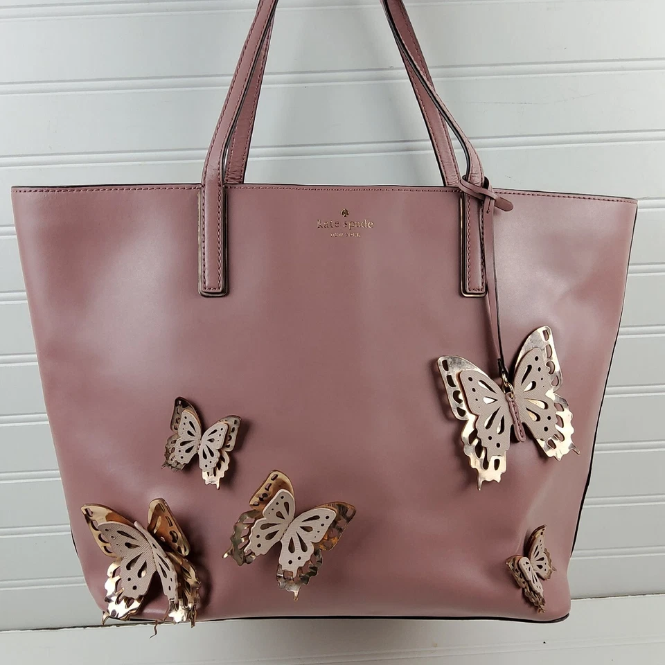 Kate Spade NY All The Buzz Metallic Butterfly Tote Shoulder Handbag Purse Rare - Image 2 of 4