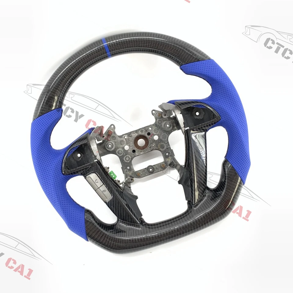 Volante de fibra de carbono personalizado para Honda Accord 8ª generación 2008-2012 Odyssey Foto 2 de 4