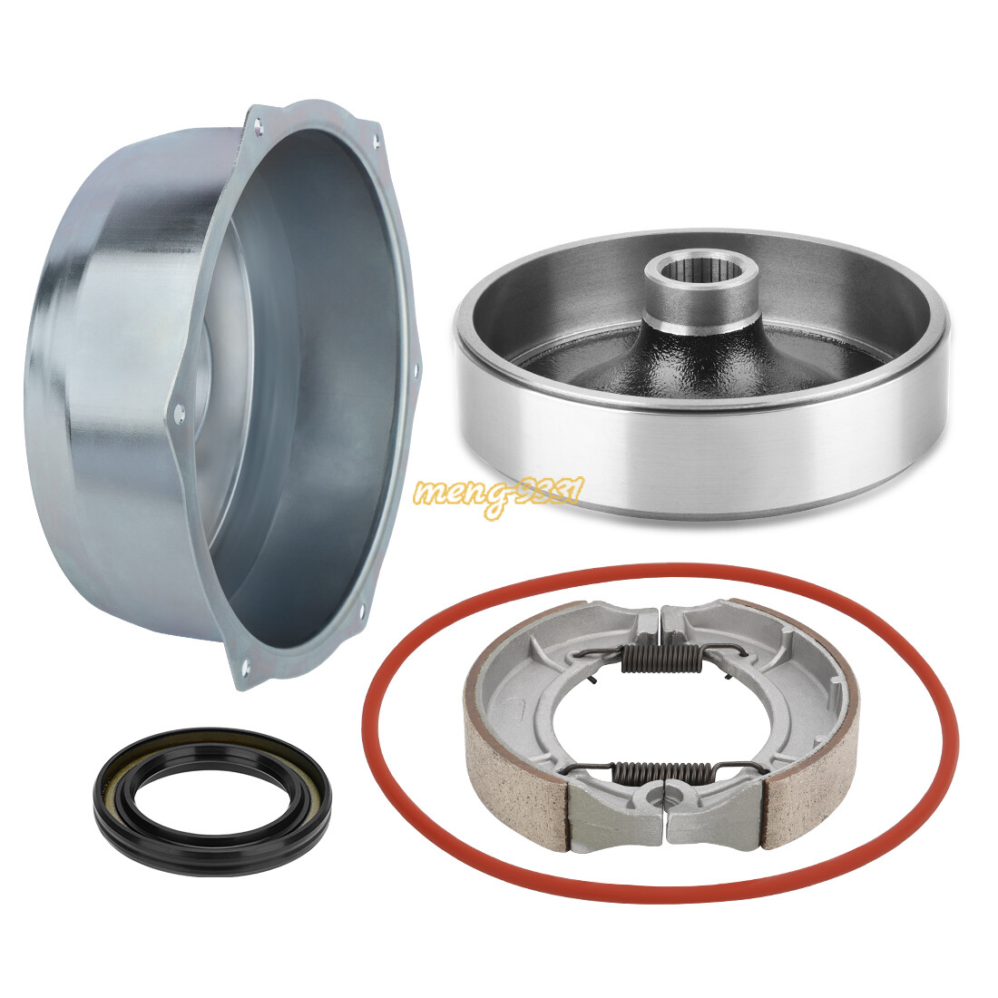Rear Brake Drum Cover Hub Brake Shoes Seal Kit for Yamaha Big Bear 400 2000-2004