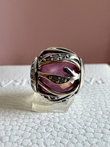 Pandora SSilver NATURE'S RADIANCE Pink & Clear CZ Charm #791969PCZ Authentic - Picture 14 of 24