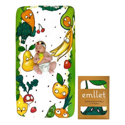 Emllet Fitted Crib Sheet, Cute Baby Crib Sheets For Boys Girls Toddlers 