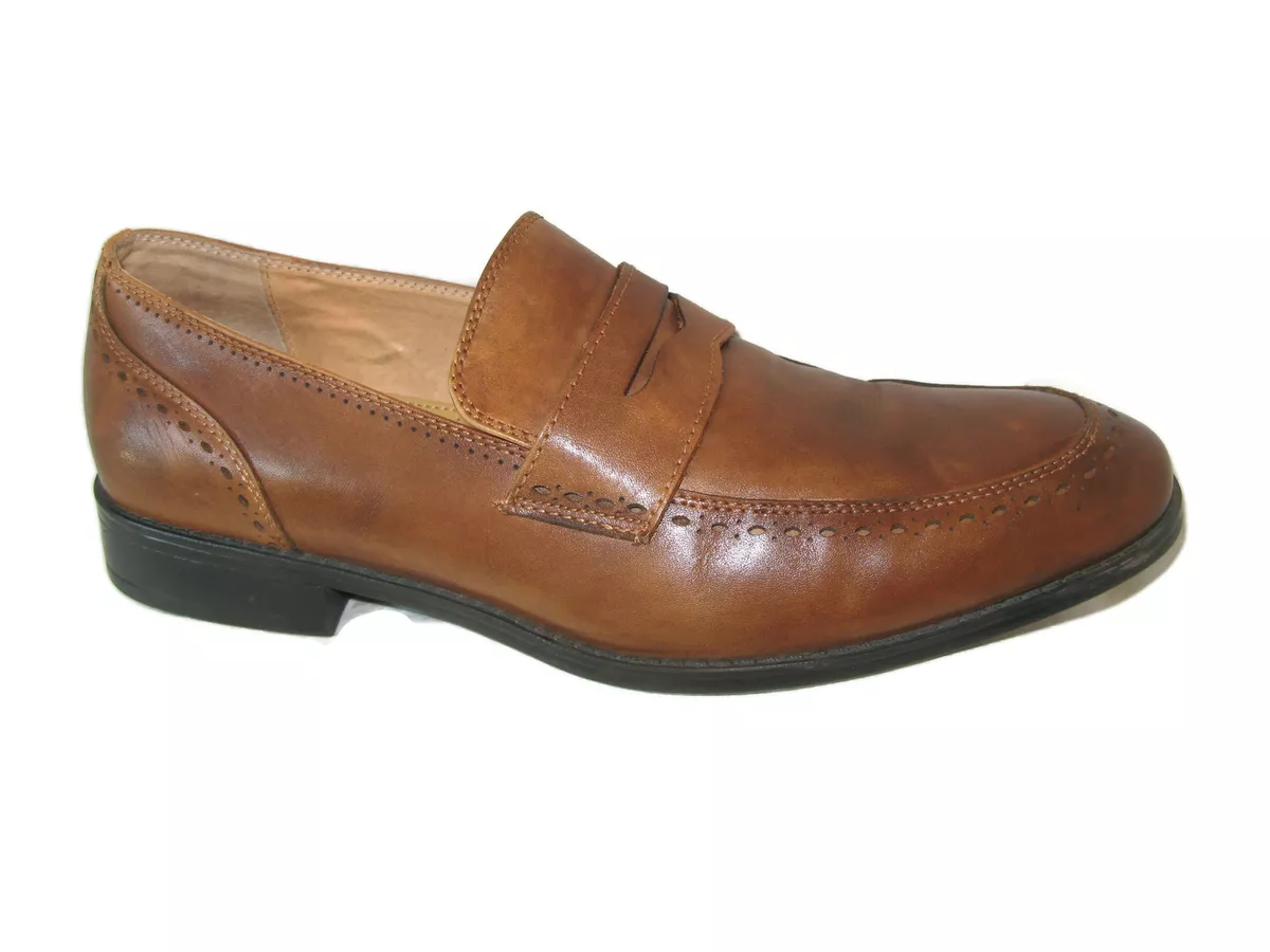 Neiman Marcus Pinch Penny Loafers Sz 9 D Brown Leather Dress Shoes