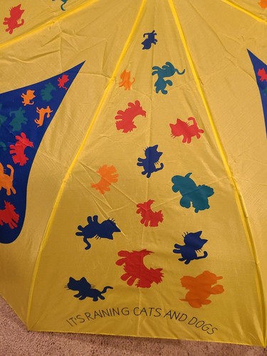 Vintage Umbrella Raining Cats & Dogs The Humane Society Of The United States - Picture 5 of 12