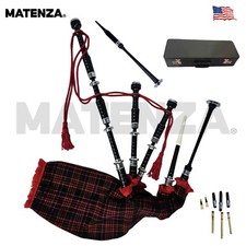 Great Highland Bagpipes   Macdonald Tartan, Silver Mounts, Hard Case  Acc.
