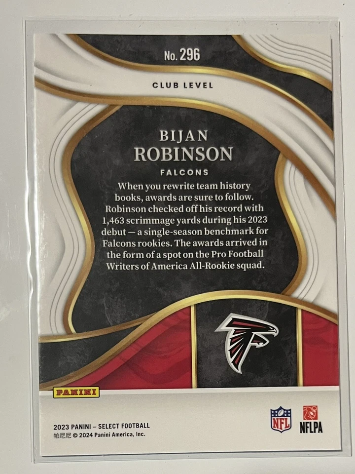 2023 Panini Select Bijan Robinson Rookie 4 Card Lot Atlanta Falcons - Image 3 of 4