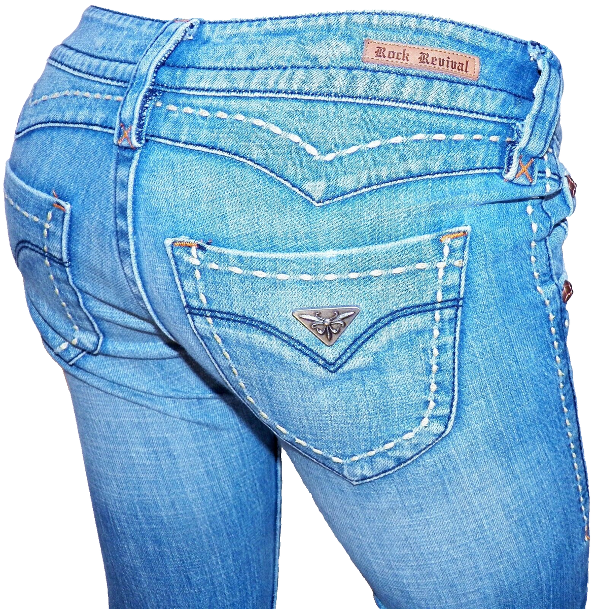 Jean Femme Rock Revival Capri - Taille 27, Délavé, Coupe Cropped