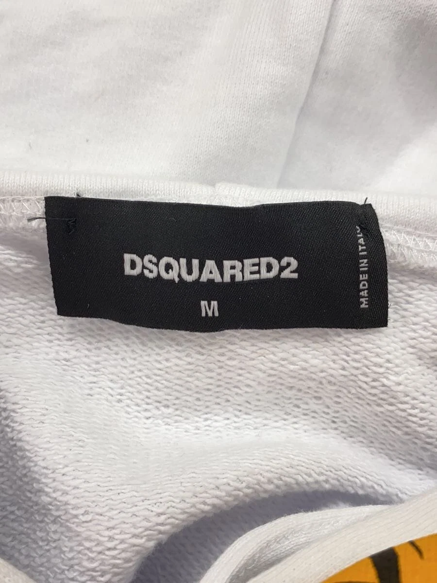 Felpa con cappuccio DSQUARED2 M cotone stampa bianca S71GU0571 usata
