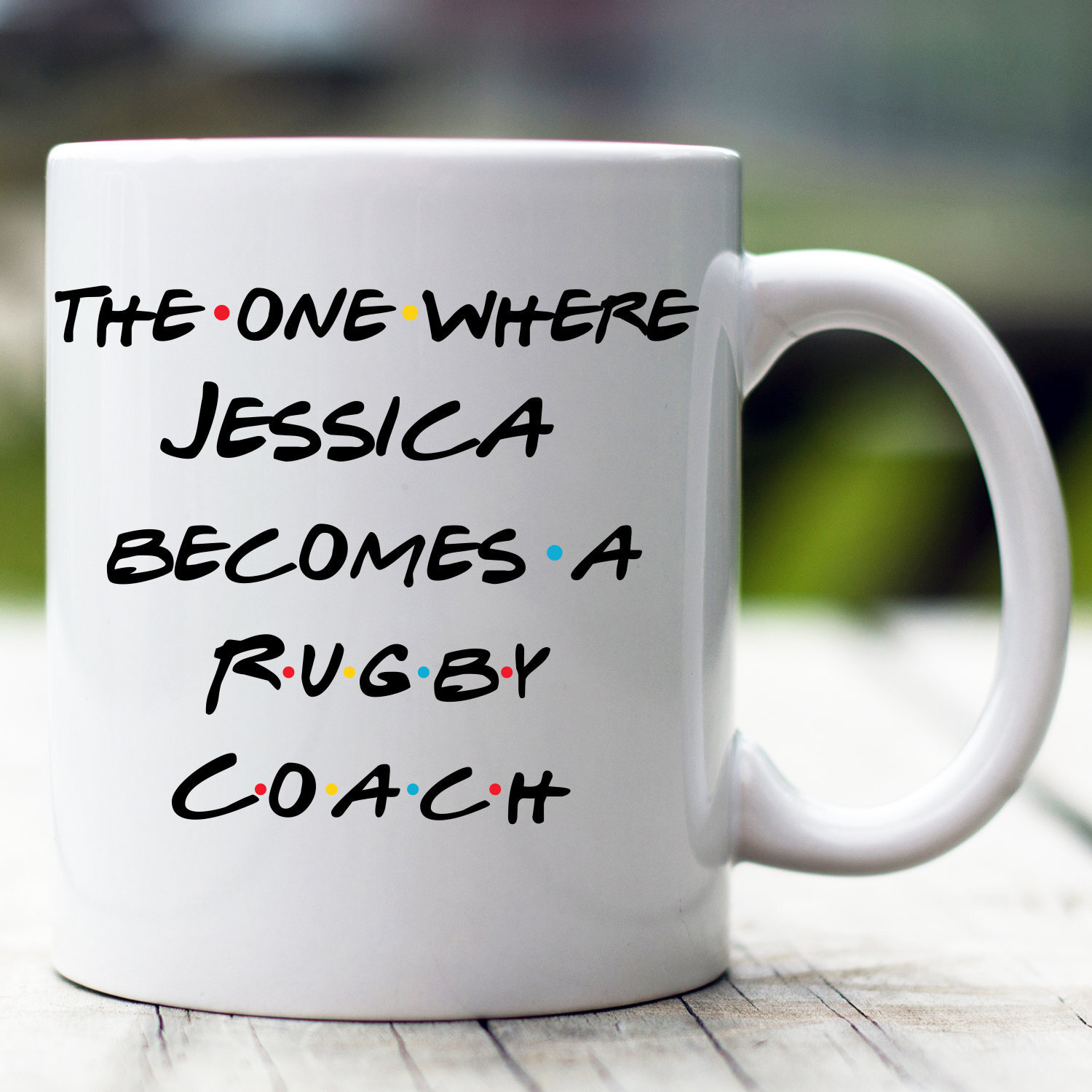 Taza personalizada Rugby Coach The One Where Becomes Rugby Coach personalizada Rugby