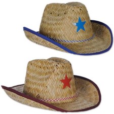 Western Child Cowboy Hat with Star  Chin Strap Farmers Hat Style is Random 
