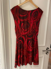 Alice + Olivia Corwin Royal Rose Red Print Silk Dress UK 8
