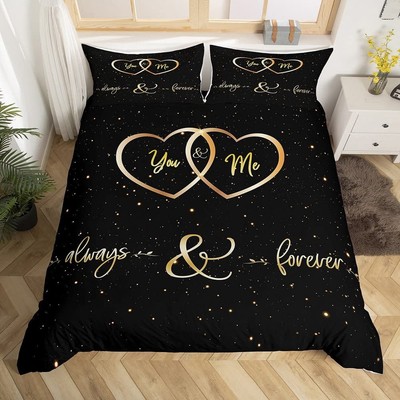 Mr Mrs Bedding Set You and Me Comforter Cover for Couple Lover Men Women Funn...