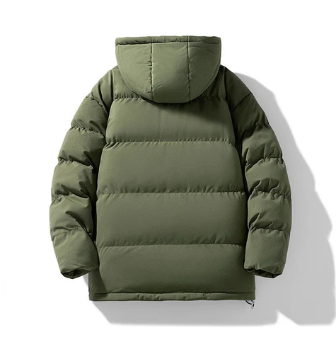 Men's Cotton Padded Winter Short Warm Outwear Jacket Hooded Casual Thermal Coat - Picture 16 of 34