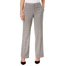 NINE WEST NEW Women's The Neo Classic Plaid Straight Leg Pants 4 TEDO