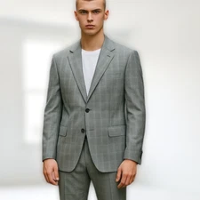 Hugo Boss Mens Blazer Wales Check Plaid  Preppy Academia Sz 38R READ