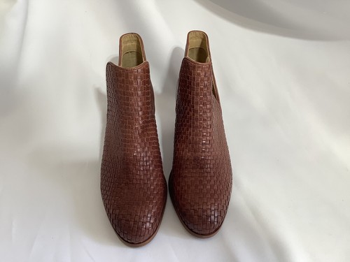 Botines de colección Foundry Co Skyler marrón tejido cuero lado abierto tacón bloque 9 - Imagen 3 de 11