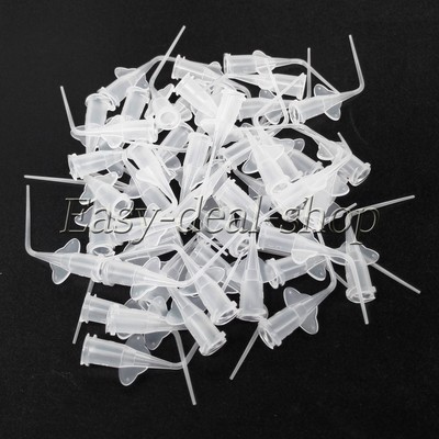 100pcs Dental Disposable Syringe Tip Dental Irrigation Tips Clear 0.35mm