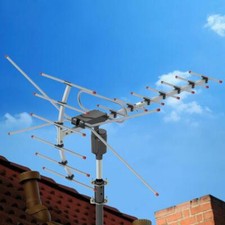 200Mile Outdoor TV Antenna Motorized Amplified HDTV 1080P 4K 22dB 360 Rotation