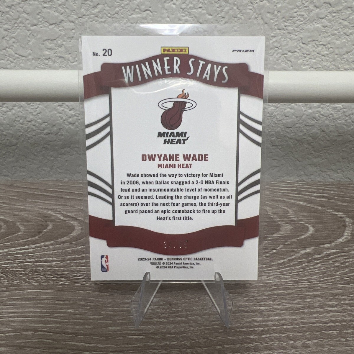 Dwyane Wade Winner Stays /85 Parallel Donruss Optic Basketball 23