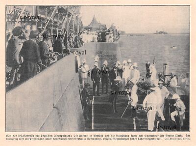 Kronprinz Wilhelm und Gouverneur Sir George Clark in Bombay - 1911 ~16x12cm