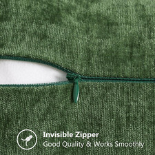 Chenille Soft Spring Throw Pillow Covers 18X18 Set of 2, Farmhouse Velvet Dec...