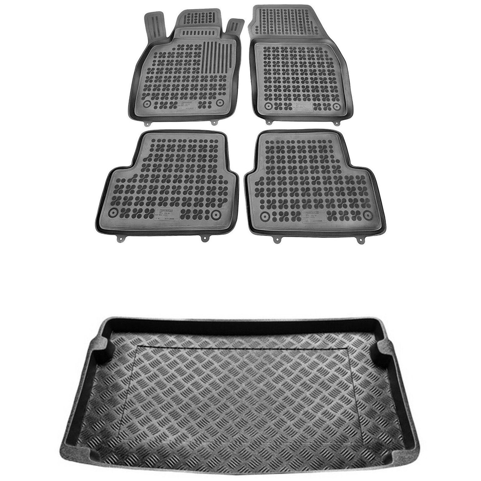 Tapis de sol et coffre en PE pour Seat Ibiza V noir - Sur mesure et étanche
