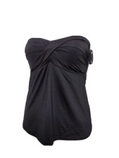 MOSSIMO Women NEW SMALL Soft padded Halter Wireless Black Solid Tankini Top L8
