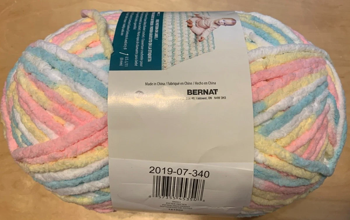 Bernat Blanket Big Ball Yarn Pitter Patter Pink yellow blue eBay