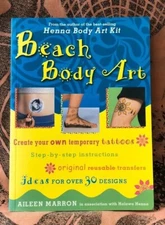 Beach Body Art by Aileen Marron Henna / Temporary Tattoo Book/Kit w/Transfers!