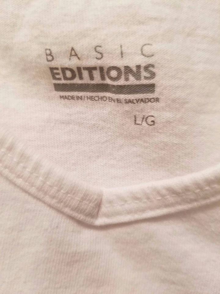 Basic Editions Womens Shirt Top Blouse Size L Large White - Image 2 of 3