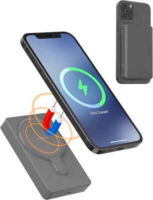 NEW myCharge - MagLock 9000mAh Wireless Portable MagSafe Charger - Graphite