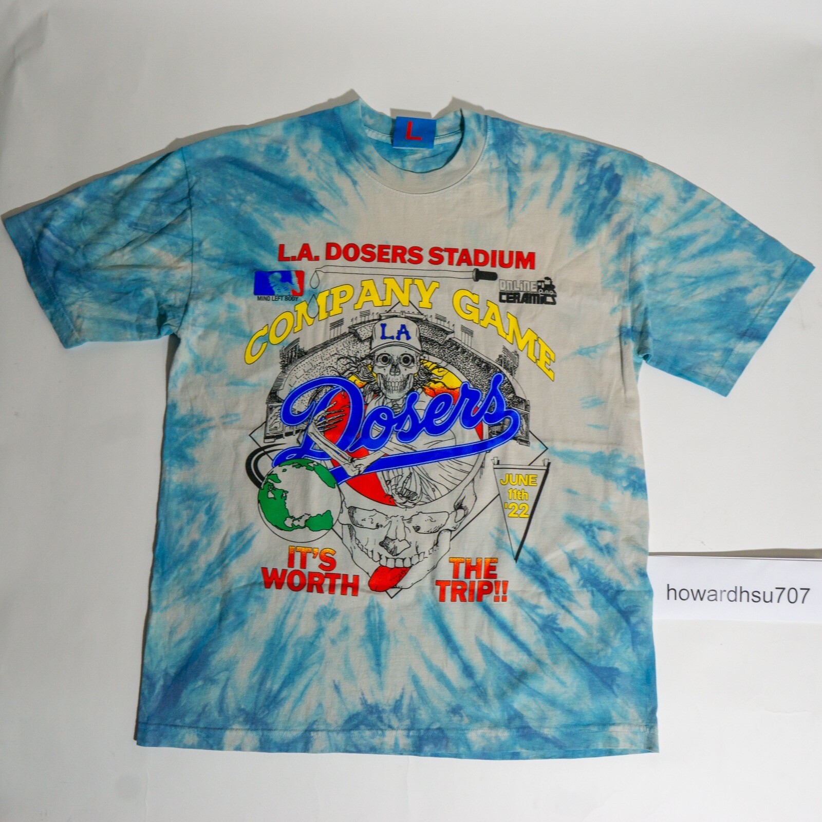 Online Ceramics 2022 LA Tour Tie Dye T-Shirt Size L New-image