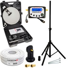 Camping Satelliten Anlage Stativ Sat-TV-Signalfinder 4K LNB 10m Kabel im Koffer