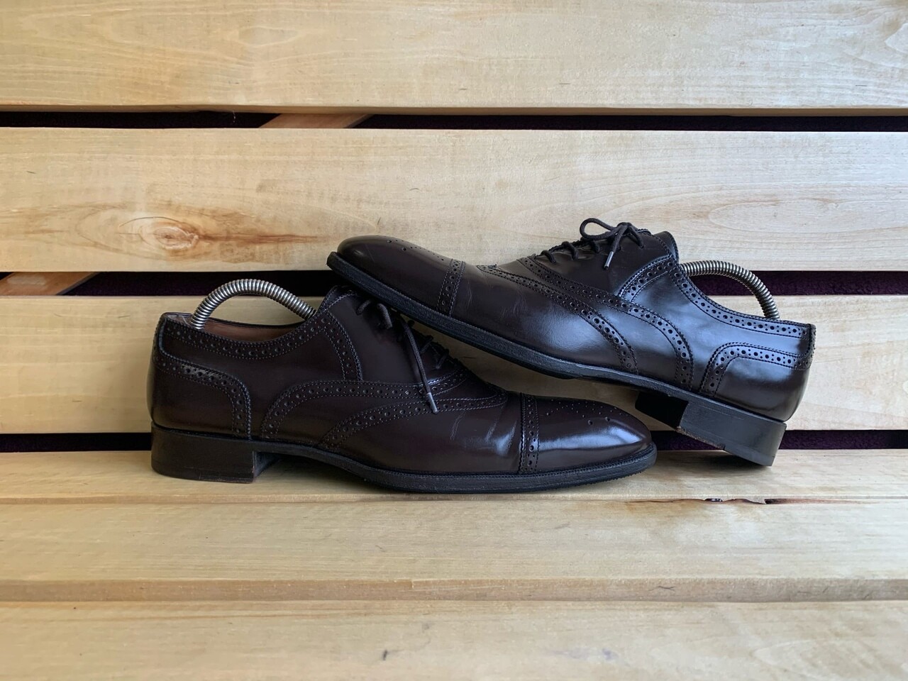 Scarpe Yves Saint Laurent uomo pelle marrone brogue tg. UK 7.5 US 8.5 EU 41.5