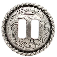 Antique Nickel Slotted Rope Edge Concho 1-1/2" 3485-ANS