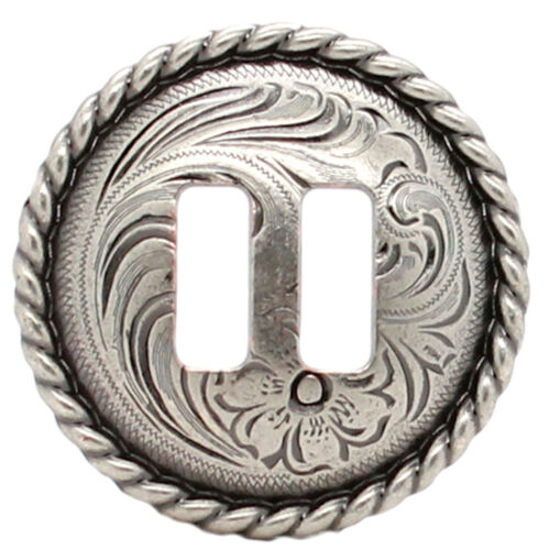 Antique Nickel Slotted Rope Edge Concho 1-1/2" 3485-Ans