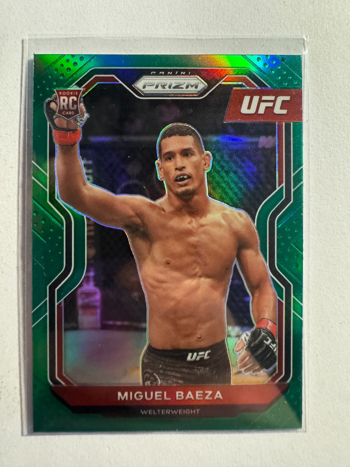 K242,784 - 2021 Panini Prizm UFC Prizms Green #92 Miguel Baeza