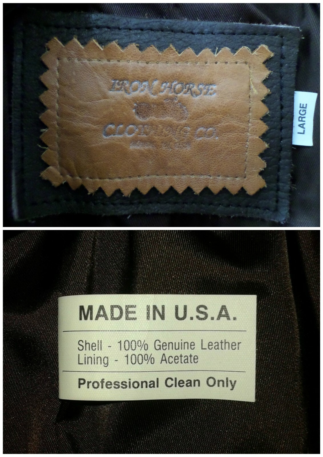 RARE Vintage IRON HORSE Leather Motorcycle Jacket Men… Gem