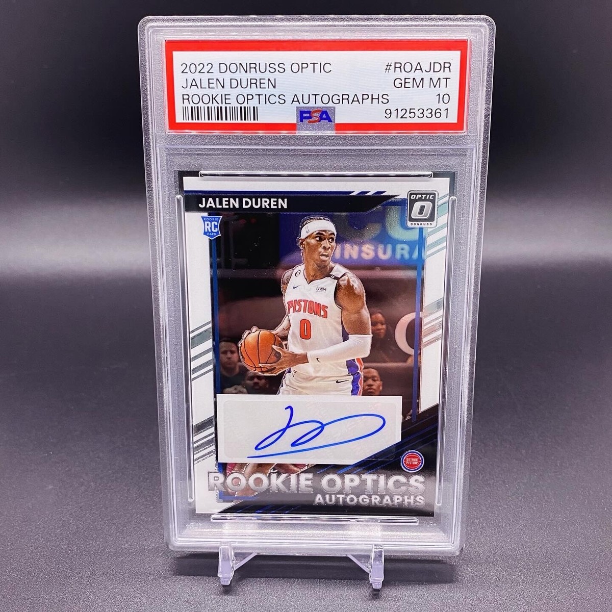 49! - PSA 10 ?2022-23 Donruss Optic Jalen Duren Rookie Autographs 