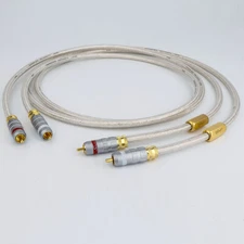  75 Ohm OCC Silver Plate HiFi Audio RCA Cable AMP Signature Interconnect Cord