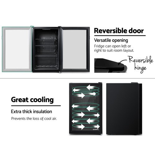 Glass Door Mini Bar Fridge Drinks Beer Refrigerator Front Small Display Black - Picture 16 of 23