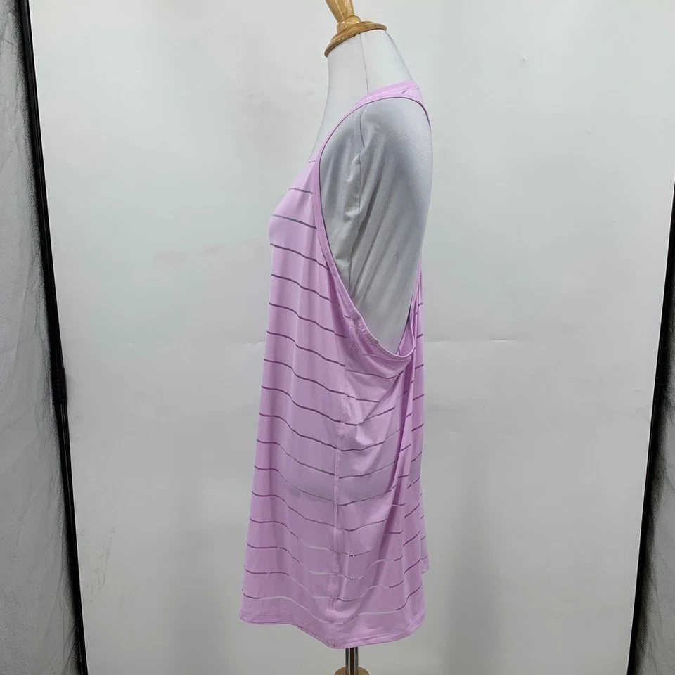 Camiseta sin mangas Athleta para mujer XLT extra grande alta orquídea chi malla rayas espalda deportiva Foto 4 de 4