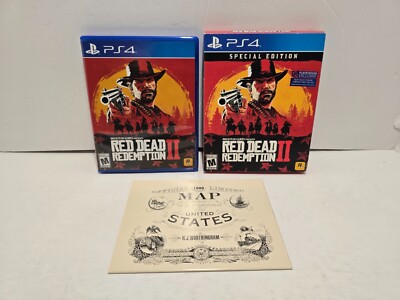 Red Dead Redemption 2 Special Edition w/ Map & Slip Cove Sony PS4 Complete CIB