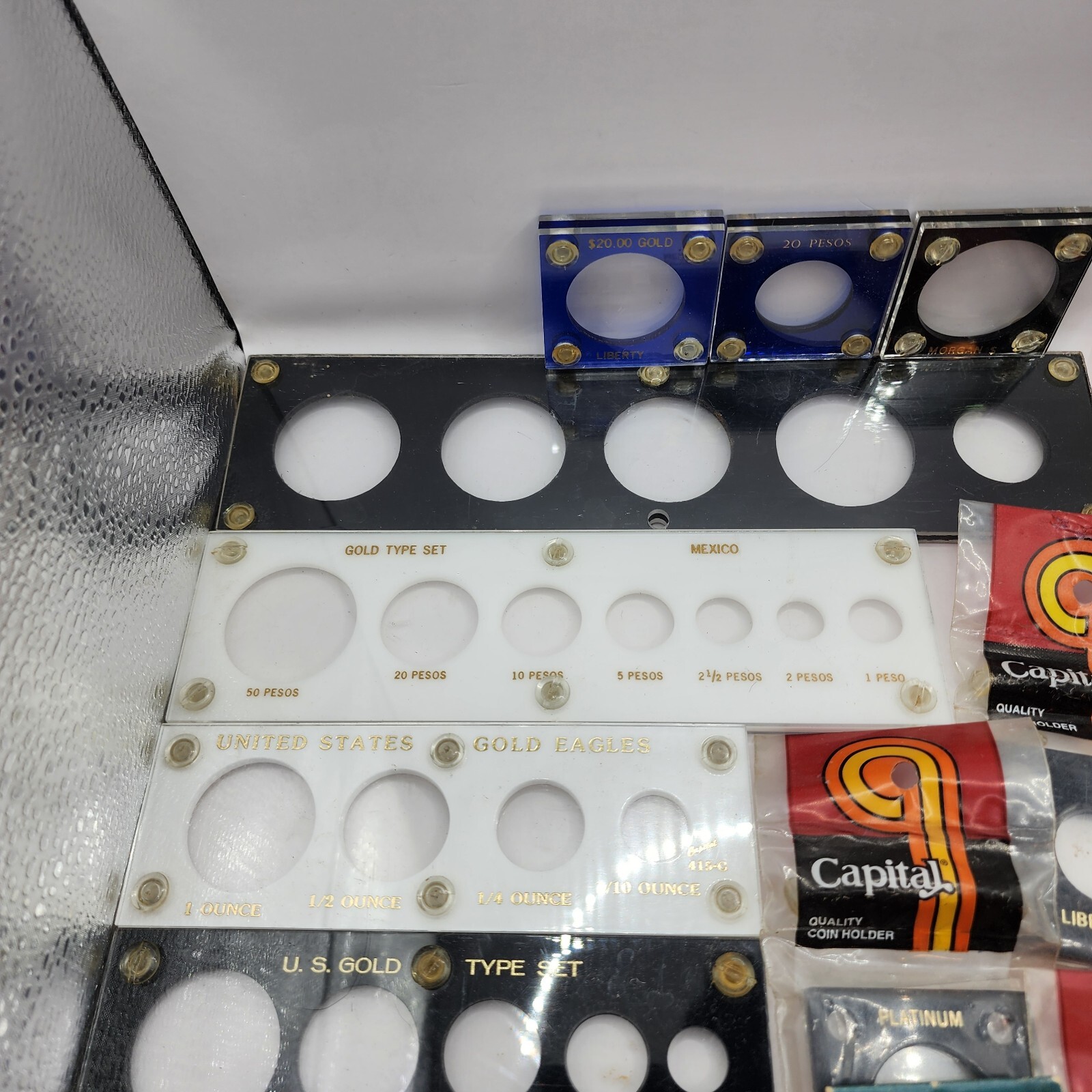 Lot Of Capital Plastic Coin Holders USA Gold And Platinum And Mexico