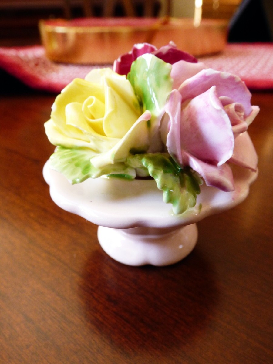 VTG England Royal Adderley Bone China hand made Floral Rose Vanity